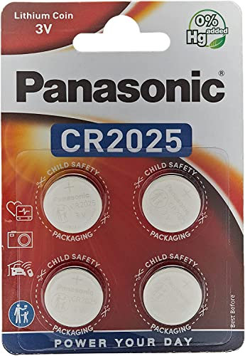 Panasonic CR2025 Lithium-Knopfbatterie, 3 V, 4 Stück