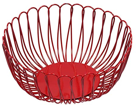 Corbeille à fruits en métal rouge 30 cm Aiske design scandinave