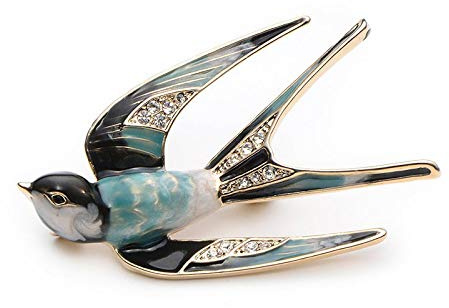 GFM® Broche oiseau hirondelle – Noël, fête des mères, anniversaire, Saint-Valentin, Small, Métal