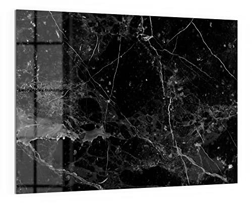 DEQORI Glas-Magnettafel | 120x90 cm groß | Motiv Marmorplatte nah | Memo-Board aus Glas | Magnetboard inkl. Magnete, Stift & Tuch für Küche & Büro | Tafel magnetisch & beschreibbar