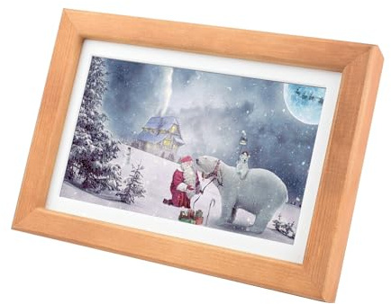 Waveshare 7.3inch ACeP 7-Color E-Paper with Solid Wood Photo Frame, Ultra-Long Standby, 800x480, Suitable for Different Content Displays Like Calendars, Quotes, Posters (Batt Are Not Included)