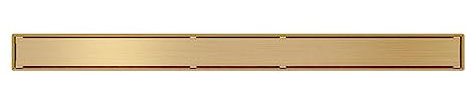 Schmal Duschrinne Edelstahl Ablaufrinne, Bodenablauf Dusche Duschablauf Sehr Flach Duschabfluss Duschablaufrinne Duschrinne für Küche, Bad, Dusche, Garage und Keller(Size:90cm,Color:Gebürstetes Gold)