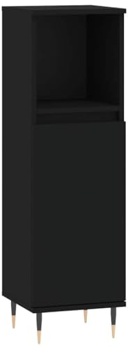 vidaXL Badschrank Schwarz 30x30x100 cm Holzwerkstoff