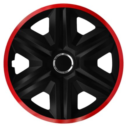 Luckyberg Radkappen 15 Zoll Fast Lux | Radzierblenden 4er-Set für die meisten Automarken und Stahlfelgen, Zierkappen in vielen Farben. Felgenabdeckung für Autofelgen. (15 - ROT)