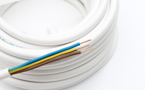 Elpar Hochleistungs-Stromkabel NYM-J, 3x1.5 mm², Weiß, Robust, Flexibel, Sicherheitsgeprüft, Energiesparend, Langlebig (15 m) für Haushaltsgeräte und Elektroinstallationen