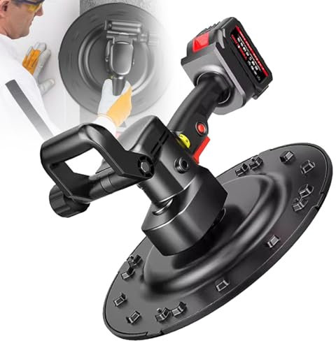Oiyekntd Electric Concrete Cement Mortar Trowel Wall Smoothing Polishing Machine, Adjustable Speed Cement Mortar Trowel, Handheld Automatic Mixing and Plastering with 6 Adjustable Speed,2Battery