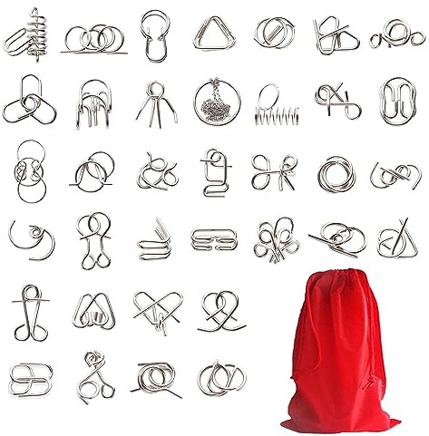 36 Piezas Rompecabezas de Metal, Juegos de Ingenio Rompecabezas Metal Classic Mini IQ Puzzle, Juguetes Inteligencia Educativos Regalo para Adultos Niños Adolescentes