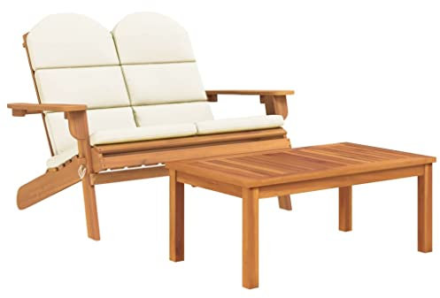 KTHLBRH 2-TLG. Garten-Lounge-Set Adirondack Massivholz Akazie Terrassenmöbel-Sets Outdoor-Möbel-Sets Gartenmöbel-Sets für Gärten, Terrassen und Balkone