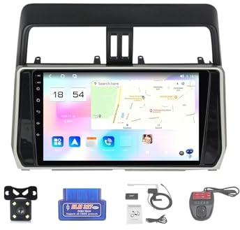 For Toyota Prado 2017-2018 Car Stereo 2 Din Wireless Carplay Android Auto 10 Full IPS Touchsreen HD Live Rearview/BT 5.0/WIFI/4G SIM/DVR/GPS/SWC/OBD 2/FM AM Radio RDS DAB+DSP(M800S)