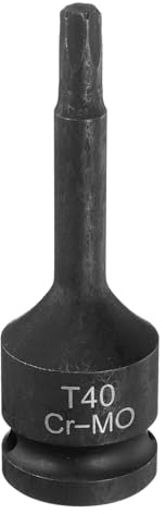 QUARKZMAN 6 Punte T40 Bussola per Punta Torx 1/2 Attacco Chiavi Bussola | CR-MO Acciaio, Adattatore Chiave a Bussola Cacciavite Stella, Prolunga, per Chiavi a Cricchetto Elettriche Fissare Viti