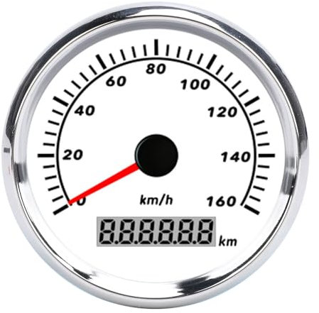 85 Mm Großes Digitales Messgerät für Bootsmotoren mit Rotem Zeiger und 7-farbigem LCD mit Hintergrundbeleuchtung, IP67 Wasserdicht und Staubdicht, für Marine, Boot, Yacht,