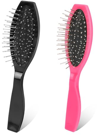2 cepillos de pelo sintético para mujeres y hombres, de metal, para desenredar las pelucas, 2 unidades