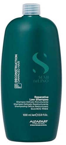 ALFAPARF MILANO Semi di Lino Reconstruction Bond Repair Shampoo - Reparative Shampoo for Colored, Bleached, or Damaged Hair - Sulfate Free - Color Safe - Restores Fiber & Elasticity (33.8 fl oz)