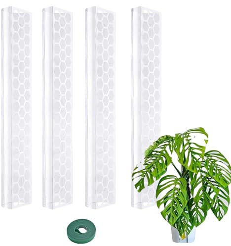 Moosstange für Monstera, stapelbare Moosstange für Pflanzen, Kletterpflanzenständer, transparent, Monstera-Pflanzenstütze für Monstera, grüner Efeu, Geldbaum, 43,2 cm