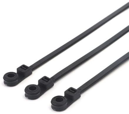 Nylon Cable Zip Ties with Screw Hole Mount Self Locking Loop Wrap Bundle Ties Straps 100PCS 4x150/4x200mm (4x150mm Black)