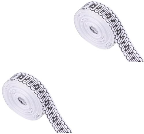 NUOBESTY 2st Schwarzes Und Weißes Band Verpackungsband Stoffbänder Bandnadeln Linealband Chiffon Satinband Kette Schleife Haarspange Planke Verkaufsstand Mini-bogen Klaue Clips Polyester
