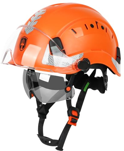 GREEN DEVIL Construction Safety Helmet Hard Hat with Visor and Safety Glasses ANSI Z89.1 Cascos De Construccion Vented ABS Work Hardhat for Men&Women
