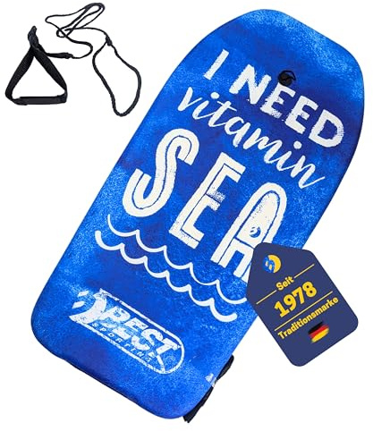 BEST SPORTING Bodyboard Kinder – Leichtes Surfbrett für Strand, Meer & Schwimmbad | 92 x 46 x 5 cm | In verschiedenen Designs | Inkl. Leash für sicheren Halt