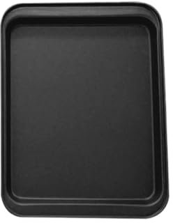 Teglia rettangolare antiaderente in acciaio al carbonio, teglia da forno, per biscotti, pizza, arrosto, muffin, pane, cottura per torte placcate (nero L)