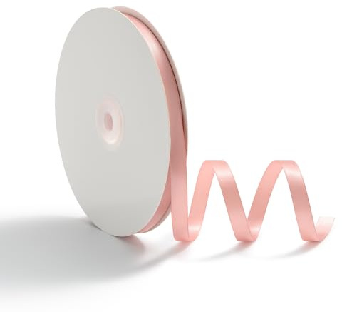 AOKSUNOVA 10mm Geschenkband Schleifenband Satinband 45 Meter Dekoband für Hochzeit Geschenkverpackung Bänder zum Basteln Altrosa