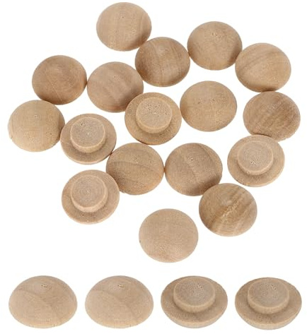 sourcing map Holzknopfstopfen, 8 mm, Hartholz, Schraubenlochstopfen Pilz, Holzkappen, Knöpfe, Buchenholzstopfen für Möbel, Holzbearbeitung, Handwerk, Dekor (13 mm x 8 mm), 40 Stück