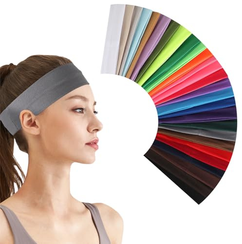 Kievano Headband Damen Sport 26 Farben – Stirnband Damen Sommer Elastisch & rutschfest – Atmungsaktive Haarbänder Frauen für Yoga, Fitness, Laufen, Workout & Alltag