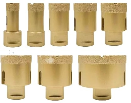8pc/9pc M14 Thread Diamond Dry Vacuum Brazed Drilling Core Drill Bits Set Porcelain Cup Saw Tiles Granite Marble Hole Saw Tools(8Pcs No Box)