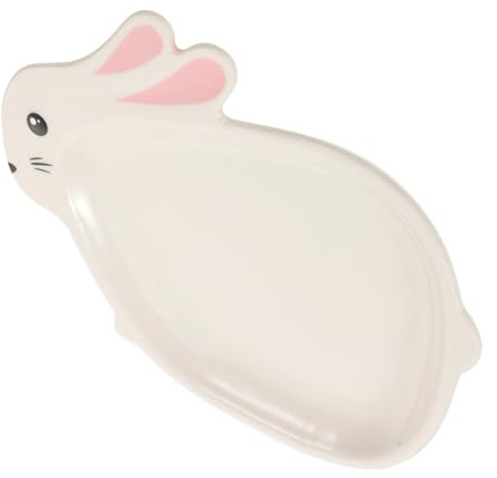 TOBBOMEY Ceramic Bunny Snack Plate for Cute Rabbit-shaped Dessert and Fruit Serving Dish Porcelain Home Food Plate for Salad Candy Coffee Table Decoration