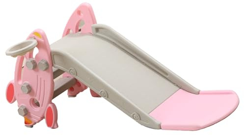 Aoaoy Slide per bambini in plastica, multifunzionale, sicuro, facile da conservare, scivolo pieghevole per bambini per uso interno ed esterno (rosa)