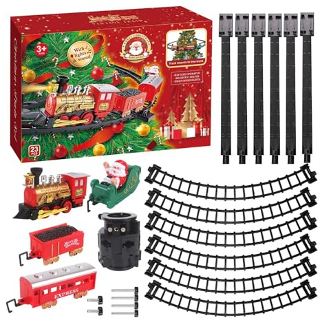 Tren para árbol de Navidad, de circuito con luz y sonido | Tren musical de