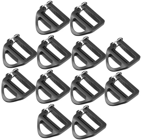 ULDIGI 30pcs Boucles Triangulaires en Plastique Noir pour Paquet à Main et Sangles, Verrouillage Sécurisé, pour Entretien de Paquet et Activités en Plein Air