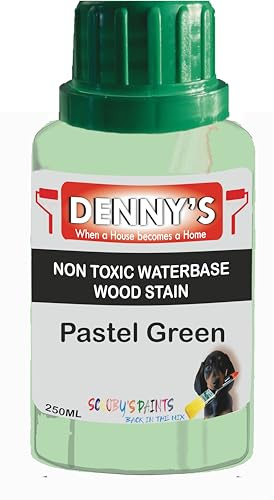 Wood Stain Water Based | 12 Colours | Interior Furniture Stain | Light & Dark Stains | Eco-Friendly & Non-Toxic Wood Dye Paint | Easy Application | Quick Dry & Low Odour (Pastel Green 250ml)