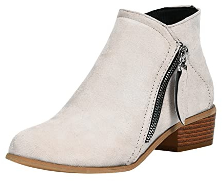 Stivali Estivi Donna - Fashion Women Solid Autumn Square Heel Lace Up Short Bootie Round Toe Shoe Scarpe Primaverili Donna Campero Texani Stivali Stivaletti Estivi Leggeri
