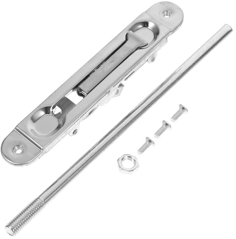 WRITWAA Sicherungsbolzen aus Edelstahl mit Unsichtbarem Design Flexible Montage Lochmitte 123mm Silberner Tür Riegel für Innentüren und Doppeltür Schließsysteme