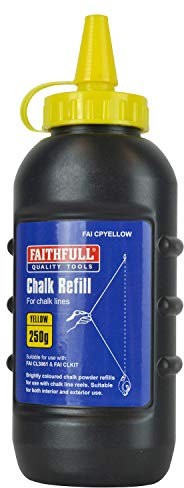 Faithfull FAICPYELLOW Builders Chalk Line Powder Refill Yellow 250g (8oz)