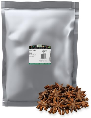 Frontier Co-op Organic Whole Star Anise 1lb - Dried Whole Star Anise Pods