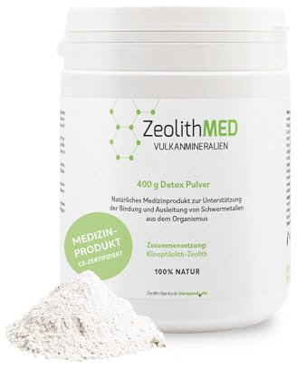 Zeolith MED Detox-Pulver 400g, Medizinprodukt, Apothekenqualität, Vergleichssieger, Entgiftungskur, Vulkanmineralien, Heilerde
