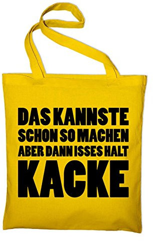 STYLETEX23 Das kannst du schon so machen Fun Jutebeutel Baumwolltasche, gelb