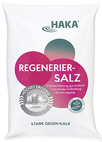 HAKA Regeneriersalz, 2 kg, Spülmaschinensalz gegen Kalkflecken & Wasserflecken, rückstandsfrei, regeneriert Wasserenthärtungsanlage, glänzendes Geschirr, vegan, umweltfreundlich