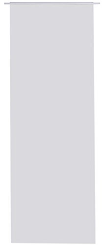 Bestlivings Flächenvorhang Blickdicht 60x245cm, Schiebegardine als Raumteiler (Hellgrau) mit Klettband Befestigung inkl. Flächenvorhangtechnik und Beschwerungsstange