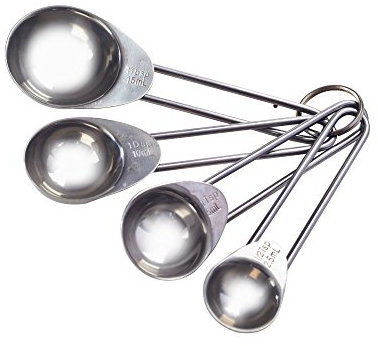 Mason Cash Set of 4 Stainless Steel Measuring Spoons, Silver