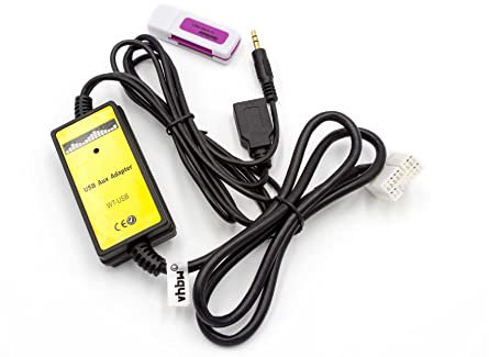 vhbw Câble Adaptateur AUX USB pour Radio de Voiture Compatible avec Honda de l'année de fabr. 2002-11 Fit, City - USB
