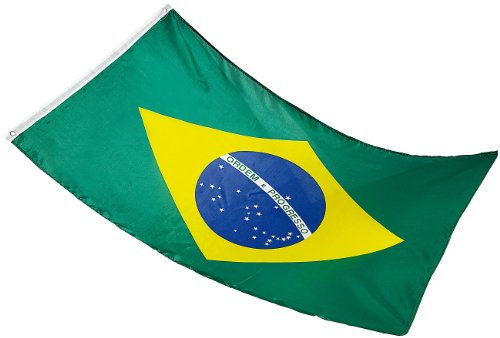 PEARL Fahne für Fahnenmast: Länderflagge Brasilien 150 x 90 cm aus reißfestem Nylon (Flagge für Weltmeisterschaft)