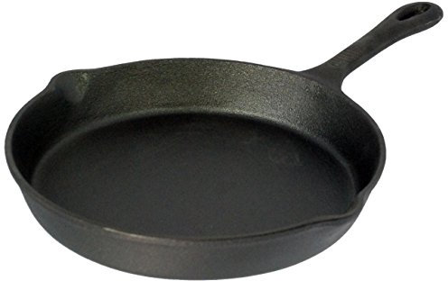 Buckingham Pre-Seasoned Cast Iron Frying Pan/Skillet 27 cm for Healthy Cooking, Black, 30073