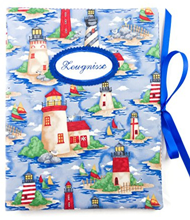 Zeugnismappe DIN A4 - innen 30 Sichthüllen - Leuchtturm blau - bettina bruder®