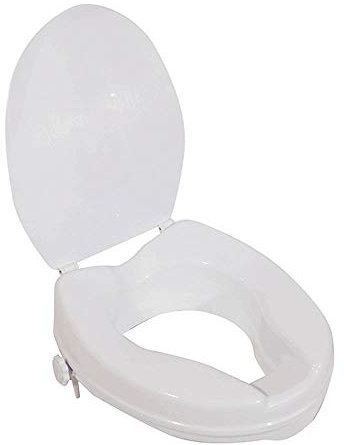 Aidapt 50mm (2) Elevation Raised Comfortable Toilet Seat with Lid Easy Fit White