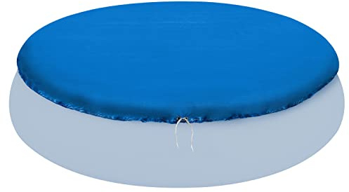 Poolabdeckung rund für Quick-up Pool Ø366cm - mit Fixierseilen - 110g/m² PE - Wasserdicht - UV-stabil - Poolabdeckplane Sonnenschutz Cover Swimmingpool Familienpool Poolzubehör Planschbecken