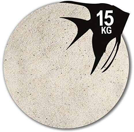 Anbobo 15 kg Aquariumsand naturweiß Aquariumkies Aquariensand 18 Körnungen (0,1-0,3 mm)