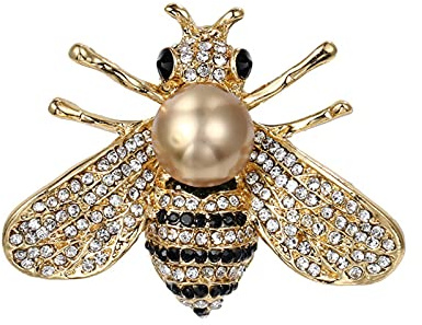 Broches de abeja con diamantes de imitación de oro a la moda para mujer, regalo de joyería, broches para mujer