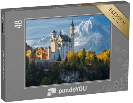 puzzleYOU: Puzzle 48 Teile „Schloss Neuschwanstein, Bayern“ – aus der Puzzle-Kollektion Schloss Neuschwanstein
